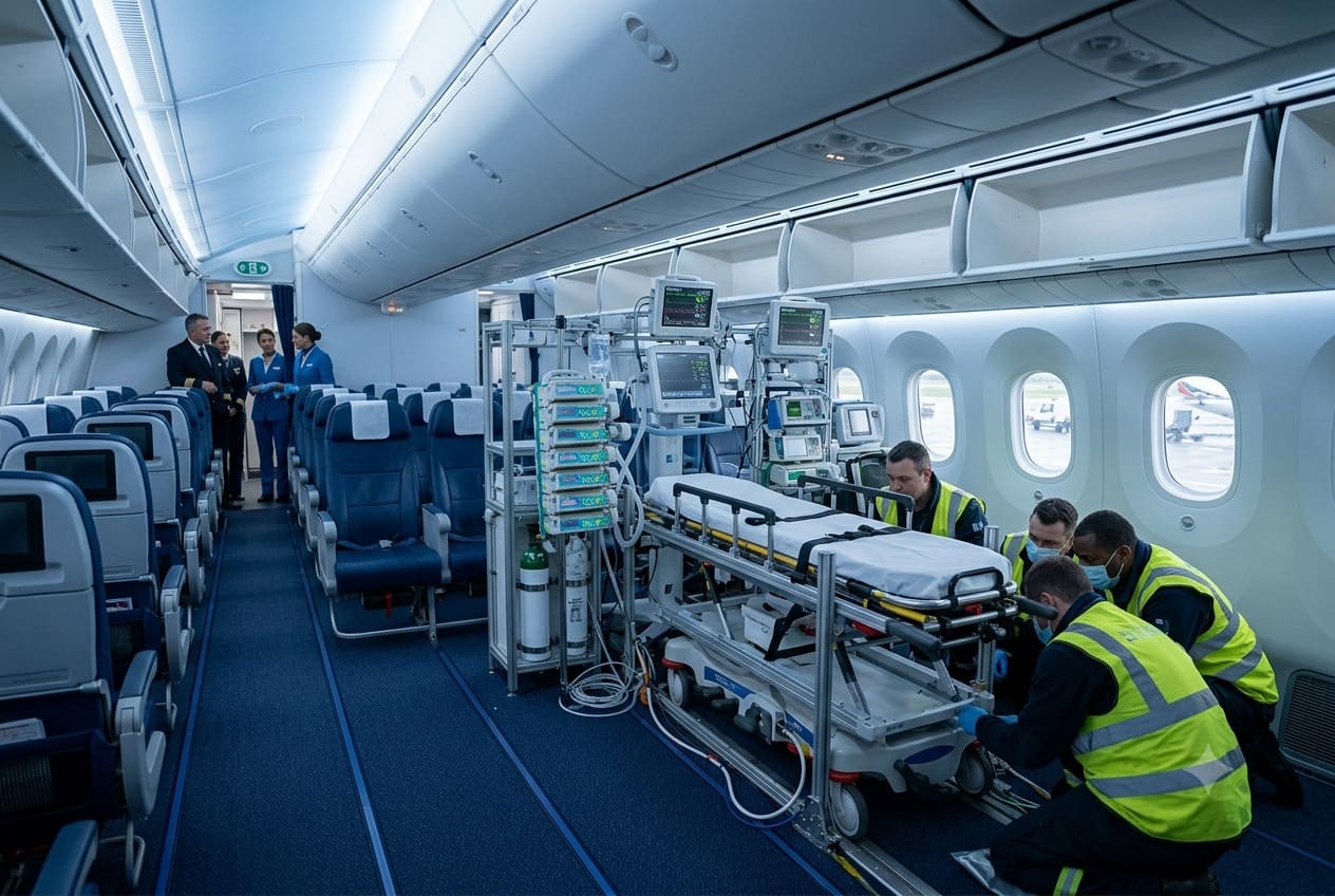 commercial stretcher flight